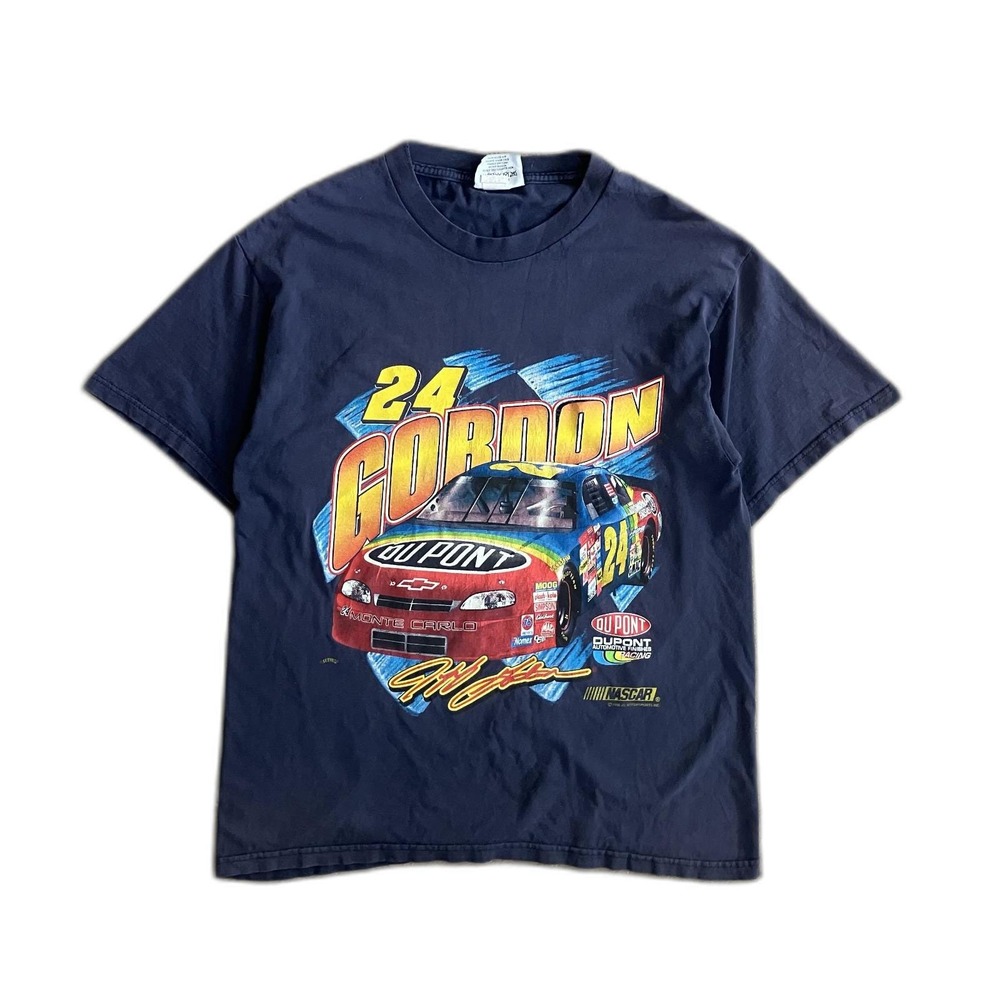 Vintage 1998 Jeff Gordon T-shirt #24 Dupont NASCAR Size L Shirt Double Sided